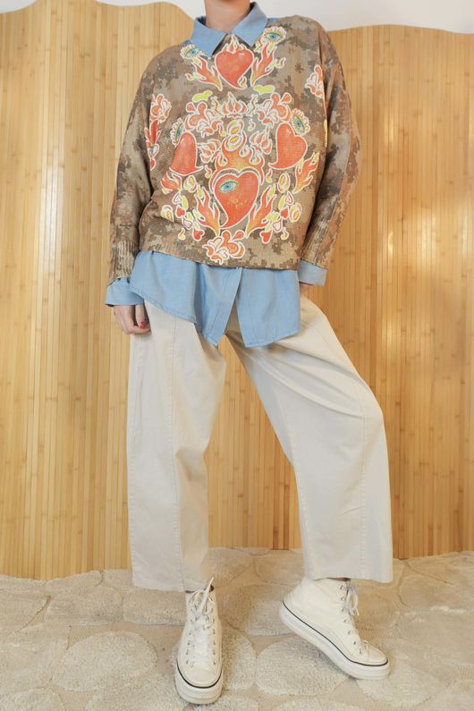 Raven Relaxed Knit Top Groovy /25=